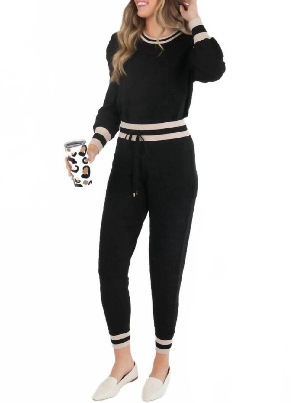 NWOT Size Small, Emily McCarthy Jogger in Black Cheetah.